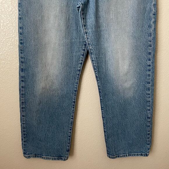 Levis Jeans Womens Size 33 Blue Ribcage Straight Ankle Premium Denim High Rise - Picture 5 of 13